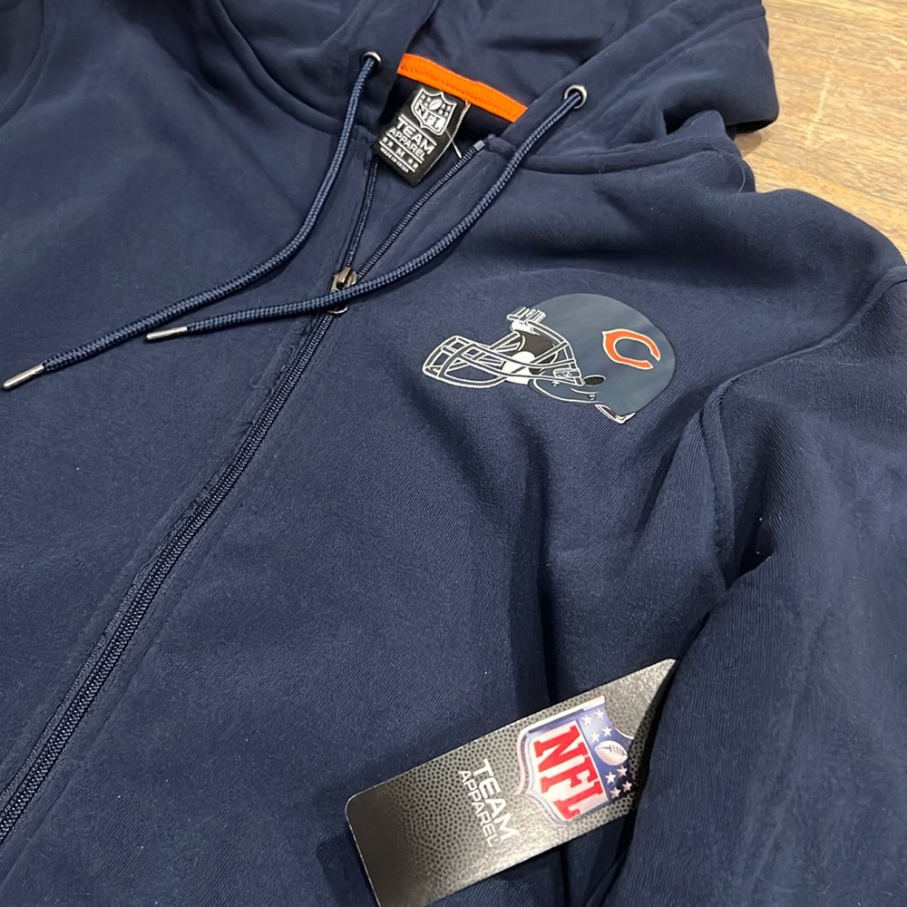 NWT NFL Team Apparel- Chicago Bears Full Zip Hoodie - Medium